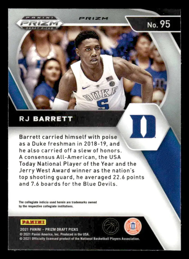 2021 Panini Prizm Draft Picks #95 RJ Barrett Red Ice - Basketball Card Single