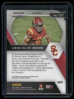 2021 Panini Prizm Draft Picks Amon-Ra St. Brown #133 Orange RC Football - Football Card Single