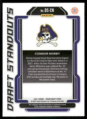 2021 Panini Prizm Draft Picks Connor Norby #DS-CN Baseball - Baseball Card Single