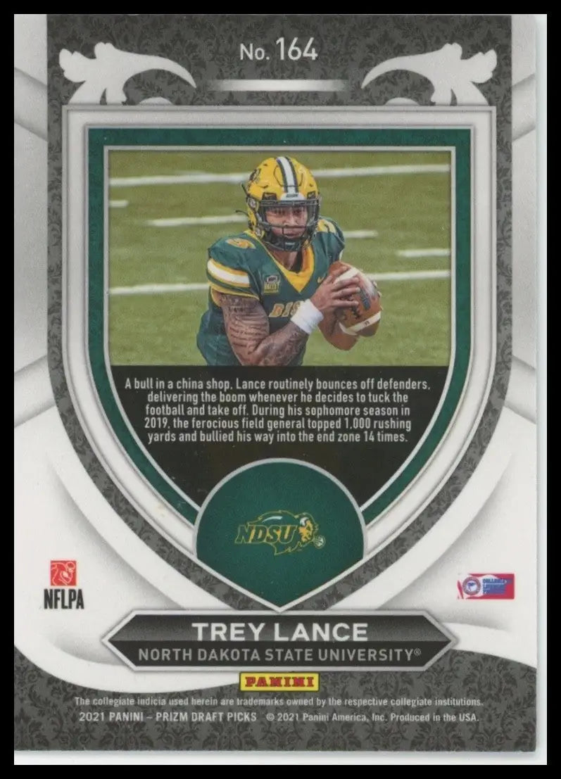 2021 Panini Prizm Draft Picks Crusade Trey Lance Rookie #164 NDSU Bison Football