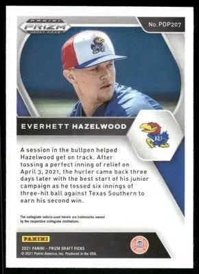 2021 Panini Prizm Draft Picks Everhett Hazelwood #PDP207 Baseball - Baseball Card Single
