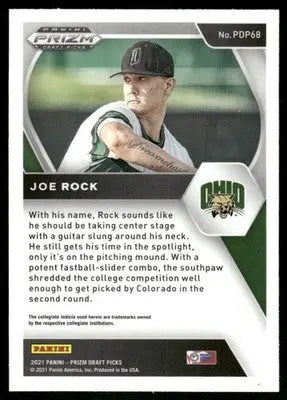 2021 Panini Prizm Draft Picks Joe Rock #PDP68 Baseball - Baseball Card Single