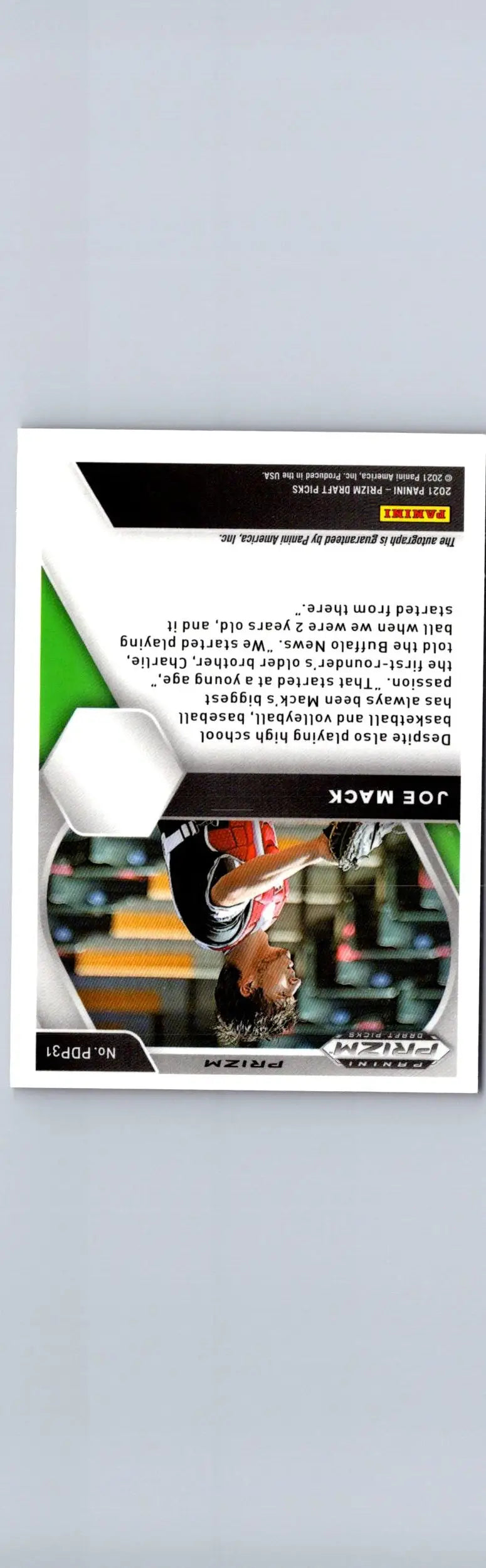 Joe Mack baseball card from Panini Prizm Draft Picks 2021 Prizm Draft Picks