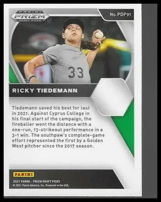 2021 Panini Prizm Draft Picks #PDP91 Ricky Tiedemann