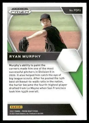 2021 Panini Prizm Draft Picks Ryan Murphy #PDP2 Baseball - Baseball Card Single