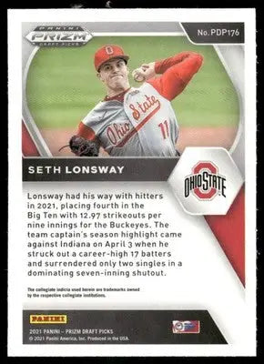 2021 Panini Prizm Draft Picks Seth Lonsway #PDP176 Baseball - Baseball Card Single