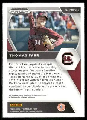 2021 Panini Prizm Draft Picks Thomas Farr #PDP150 Baseball - Baseball Card Single