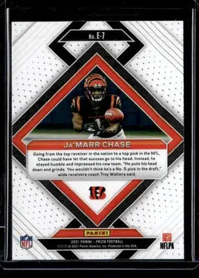 2021 Panini Prizm #E-7 Ja’Marr Chase Emergent - Football Card Single