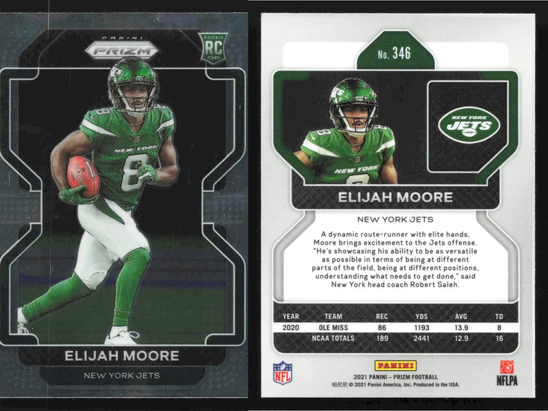 2021 Panini Prizm ELIJAH MOORE #346 New York Jets RC - Football Card Single