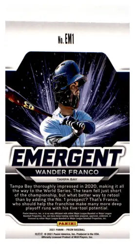 Wander Franco baseball card from Panini Prizm Emergent 2021 Prizm Emergent series