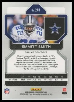2021 Panini Prizm Emmitt Smith 248 Dallas Cowboys NM - Football Card Single