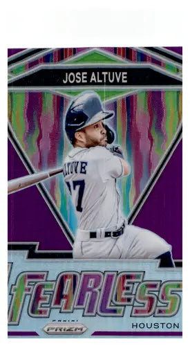 Jose Altuve baseball card from 2021 Panini Prizm Fearless Pink Prizm #9