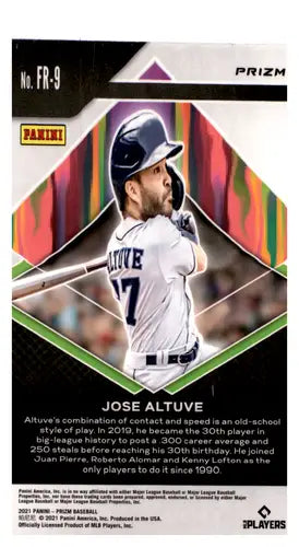 Jose Altuve baseball card from Panini Prizm Fearless Pink Prizm #9