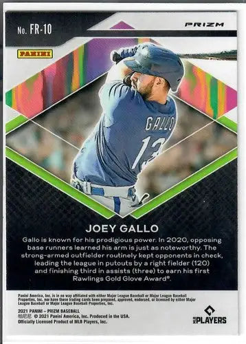 Joey Gallo baseball card from 2021 Panini Prizm Fearless Silver Prizm series