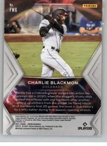 2021 Panini Prizm Fireworks #6 Charlie Blackmon NM-MT Rockies ID:47448 - Baseball Card Single