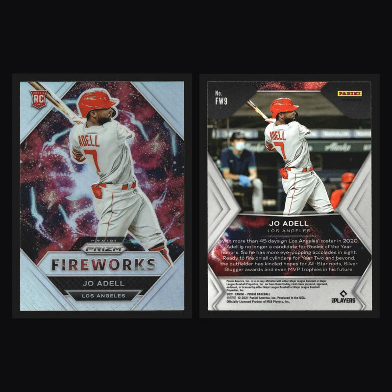 2021 Panini Prizm Fireworks #FW9 Jo Adell Silver Prizm Angels RC - Baseball Card Single