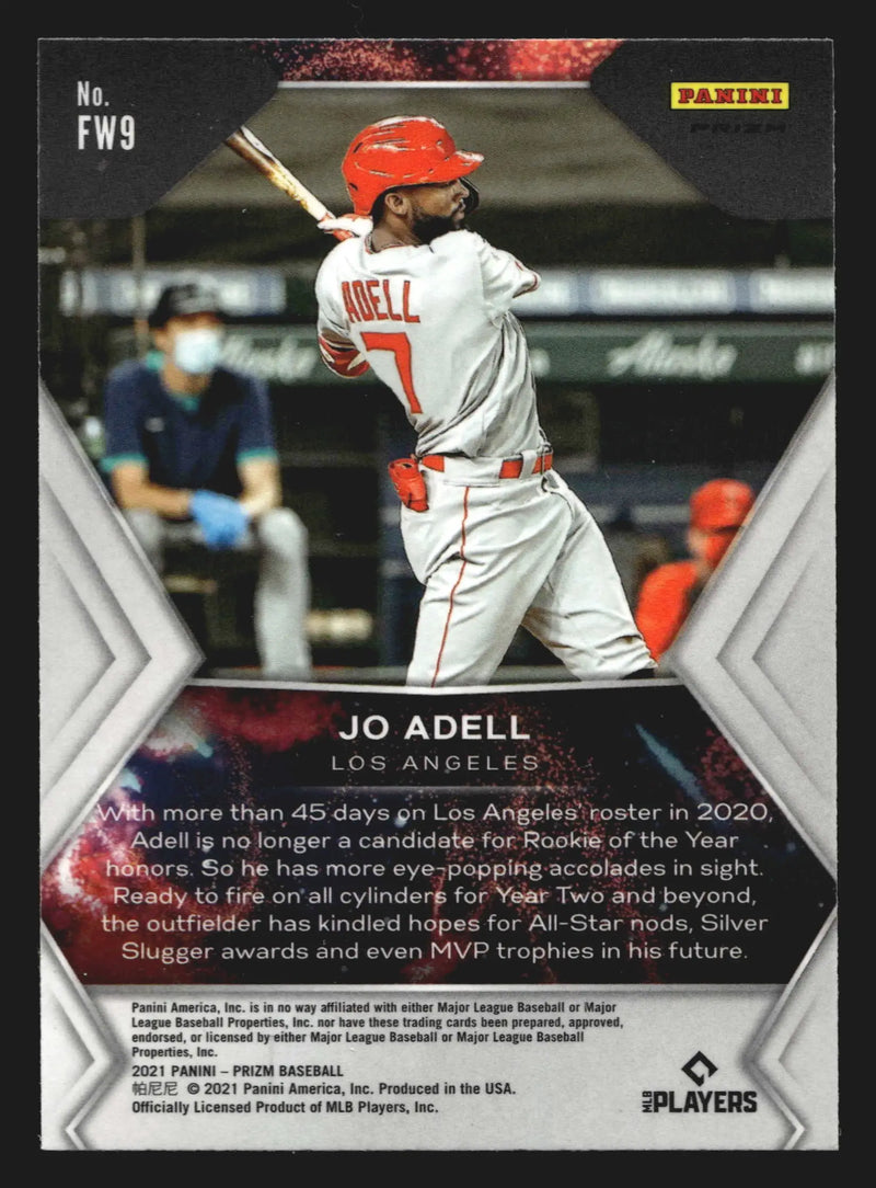 2021 Panini Prizm Fireworks #FW9 Jo Adell Silver Prizm Angels RC - Baseball Card Single