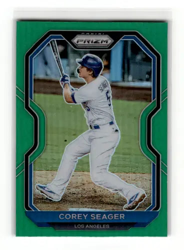 2021 Panini Prizm Green Prizm Corey Seager Dodgers baseball card NM-MT