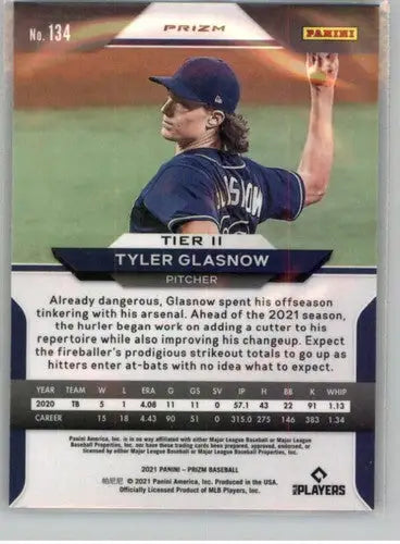 2021 Panini Prizm Green Prizm #134 Tyler Glasnow NM-MT Rays ID:45247 - Baseball Card Single