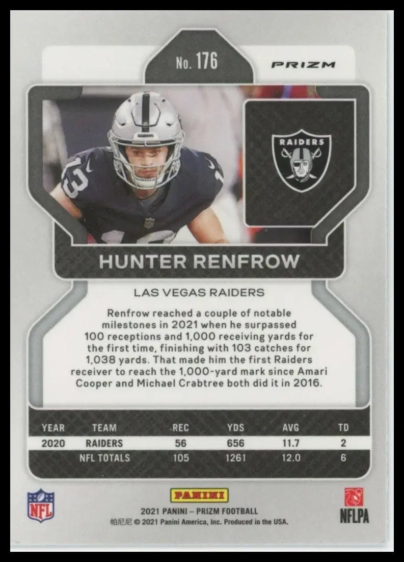 2021 Panini Prizm - Hunter Renfrow #176 Silver Prizm - Football Card Single