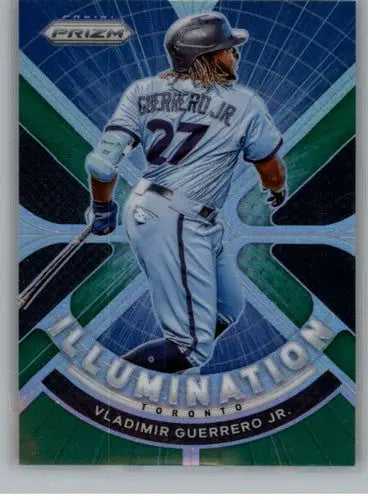 Vladimir Guerrero Jr. baseball card from 2021 Panini Prizm Illumination Green Prizm