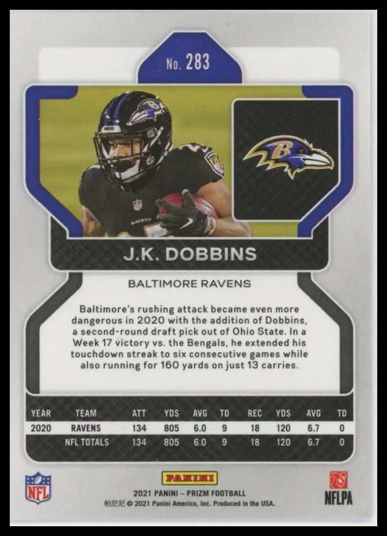 2021 Panini Prizm - J.K. Dobbins #283 - Football Card Single