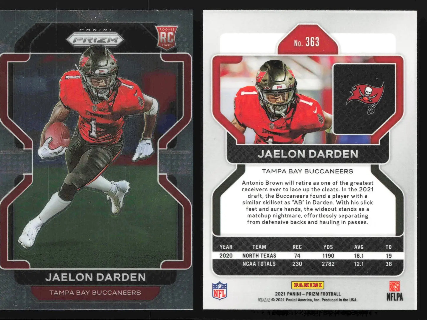 2021 Panini Prizm JAELON DARDEN #363 Tampa Bay Buccaneers RC - Football Card Single