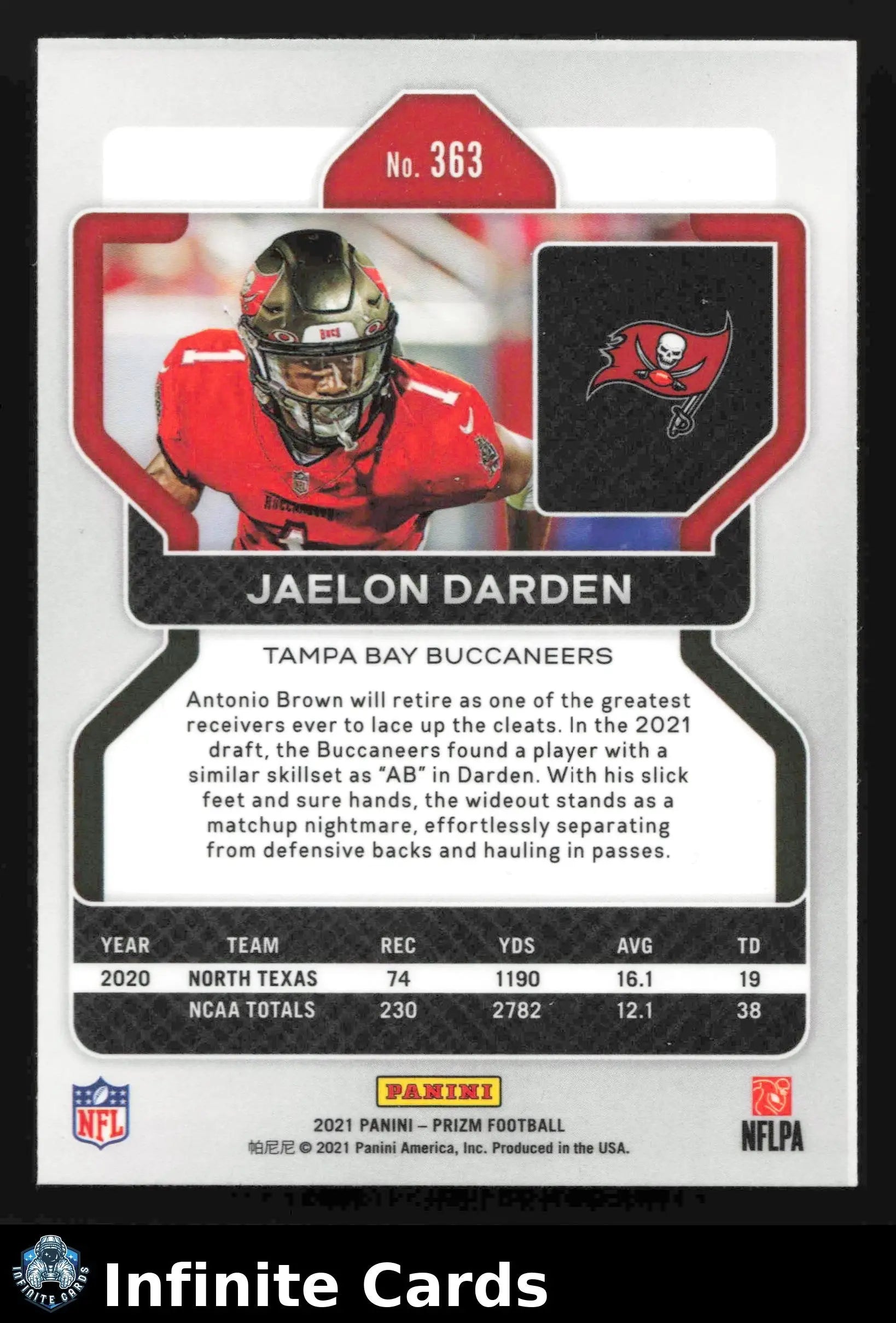 2021 Panini Prizm JAELON DARDEN #363 Tampa Bay Buccaneers RC - Football Card Single