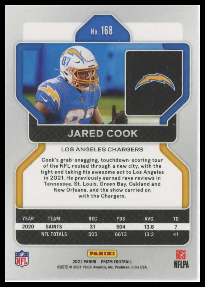 2021 Panini Prizm Jared Cook 168 Los Angeles Chargers NM - Football Card Single