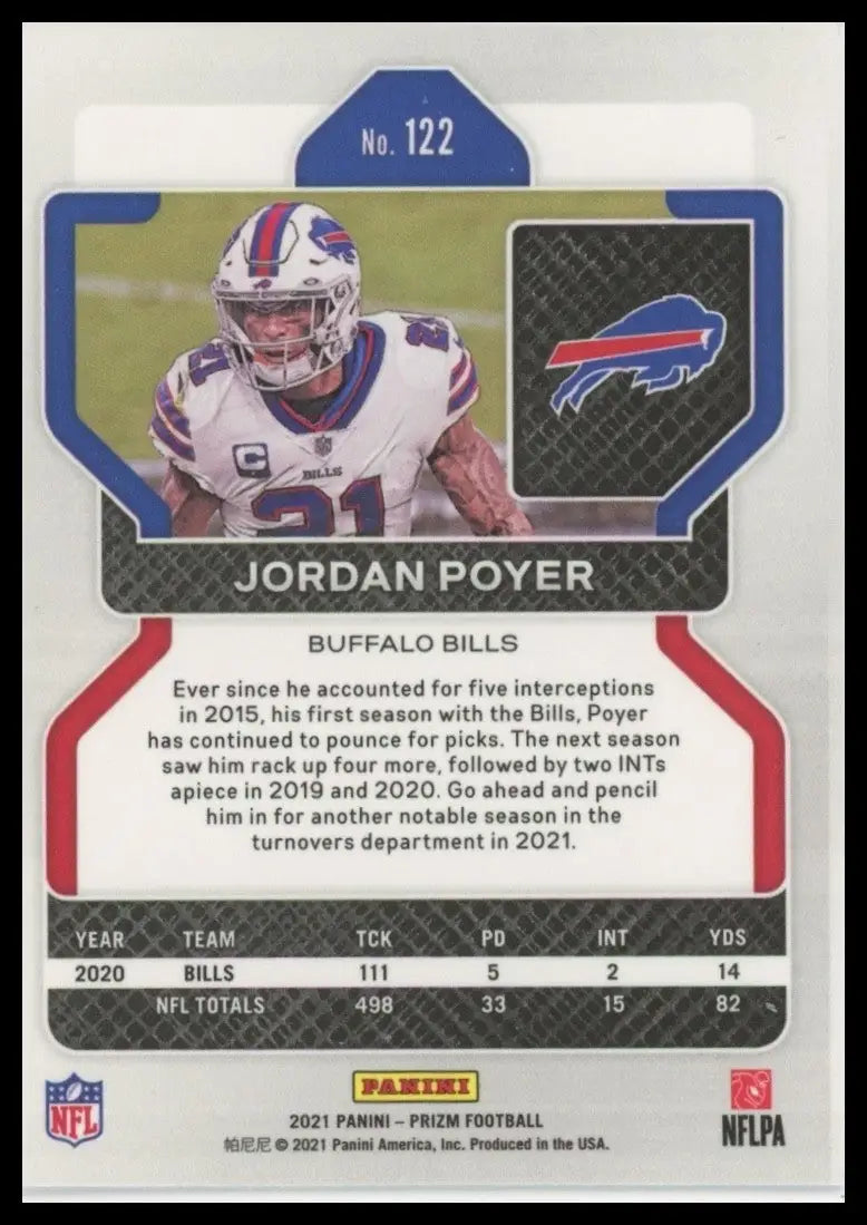 2021 Panini Prizm - Jordan Poyer #122 - Football Card Single