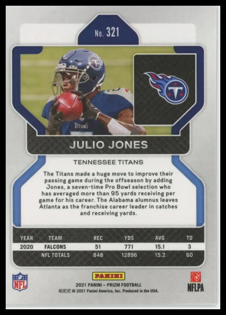 2021 Panini Prizm Julio Jones 321 Tennessee Titans NM - Football Card Single