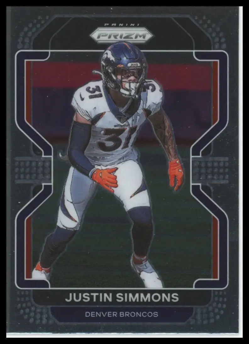2021 Panini Prizm Justin Simmons 205 Denver Broncos NM - Football Card Single