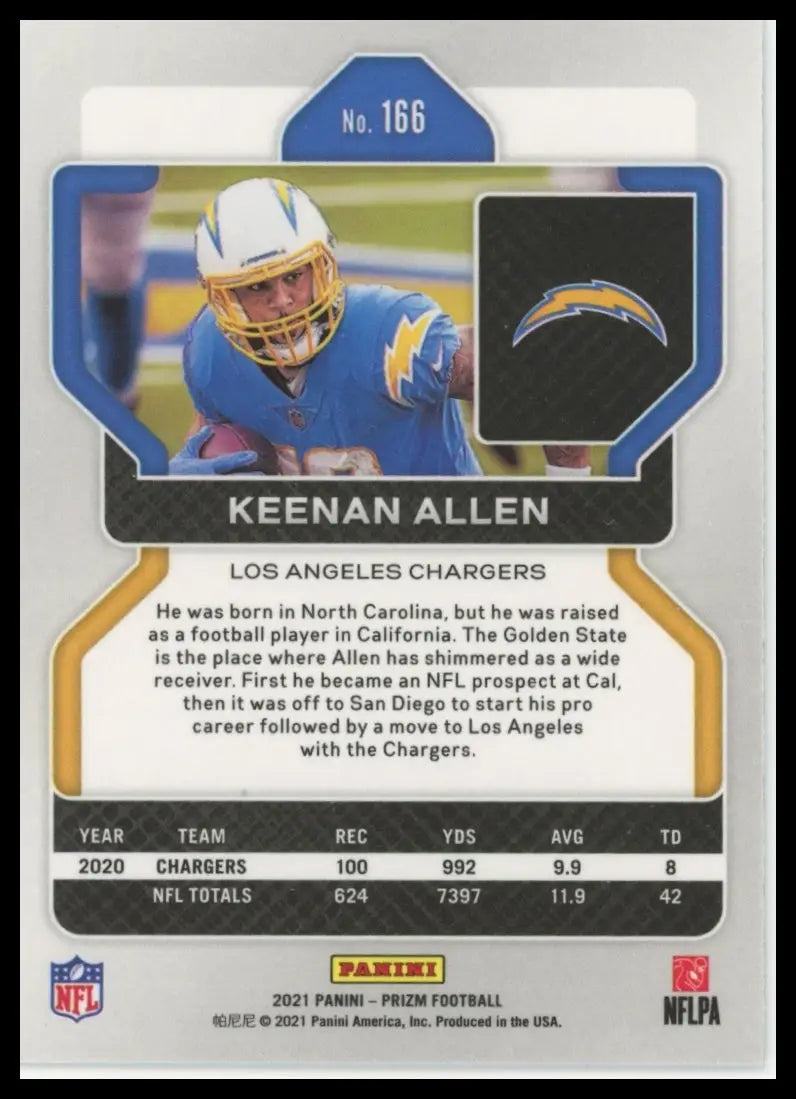 2021 Panini Prizm Keenan Allen 166 Los Angeles Chargers - Football Card Single