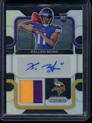 2021 Panini Prizm Kellen Mond #RPA-KM Auto 85/99 RC Patch Football - Football Card Single