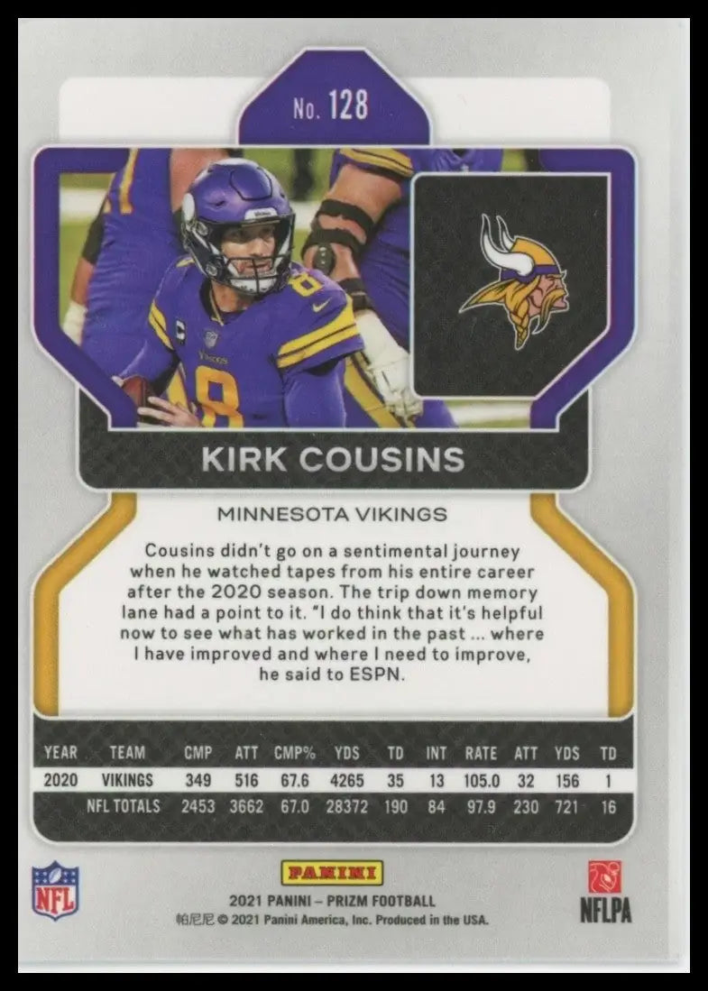 2021 Panini Prizm - Kirk Cousins #128 - Football Card Single