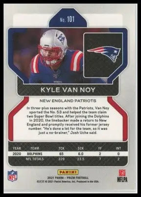 2021 Panini Prizm Kyle Van Noy 101 New England Patriots NM - Football Card Single