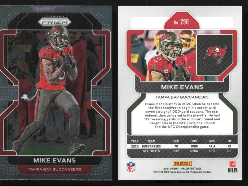 2021 Panini Prizm MIKE EVANS #290 Tampa Bay Buccaneers - Football Card Single