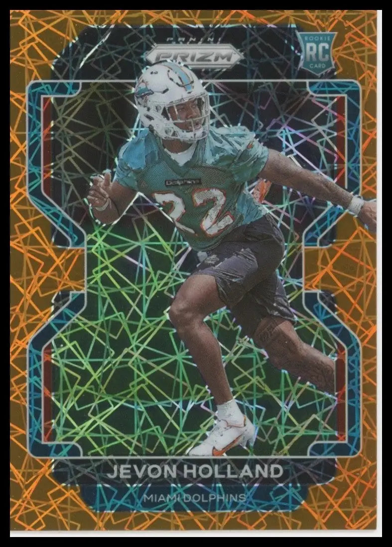 2021 Panini Prizm Orange Laser Jevon Holland Rookie #392 Miami Dolphins Football
