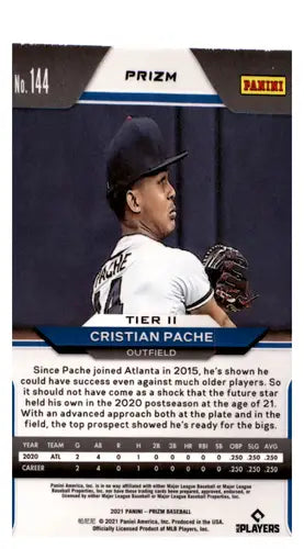 2021 Panini Prizm Pink Prizm #144 Cristian Pache NM-MT Braves ID:45239 - Baseball Card Single
