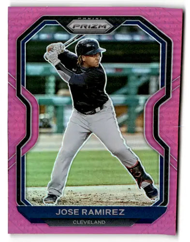 Jose Ramirez baseball card from Panini Prizm Pink Prizm 2021 product
