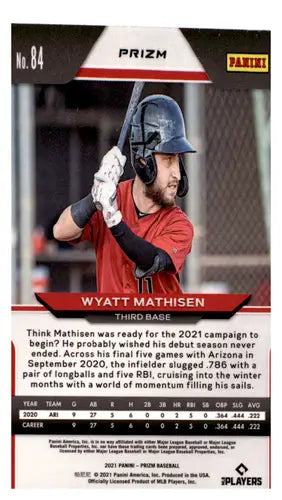2021 Panini Prizm Pink Prizm #84 Wyatt Mathisen NM-MT Diamondbacks ID:45235 - Baseball Card Single
