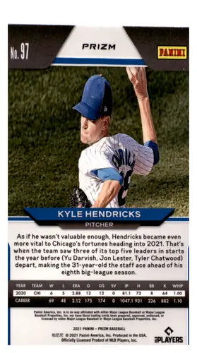 2021 Panini Prizm Pink Prizm #97 Kyle Hendricks NM-MT Cubs ID:45237 - Baseball Card Single
