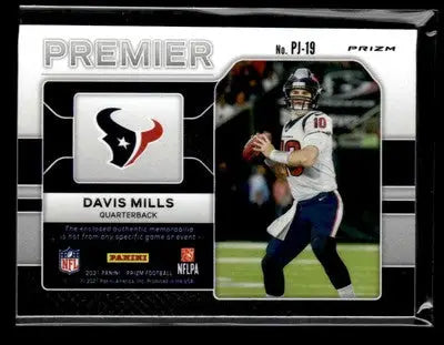 2021 Panini Prizm #PJ-19 Davis Mills Premier Jerseys Neon Green Pulsar - Football Card Single