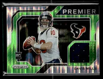 2021 Panini Prizm #PJ-19 Davis Mills Premier Jerseys Neon Green Pulsar - Football Card Single