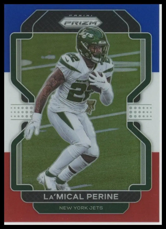 2021 Panini Prizm Red White and Blue LaMical Perine #88 New York Jets Football - Football Card Single