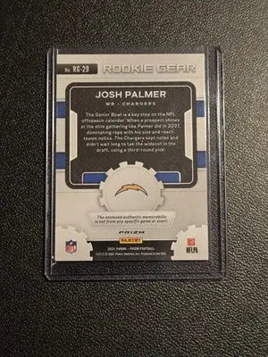 2021 Panini Prizm #RG-29 Josh Palmer Rookie Gear Pink - Football Card Single