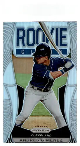 Baseball trading card featuring Andres Gimenez of Cleveland Guardians Panini Prizm Rookie
