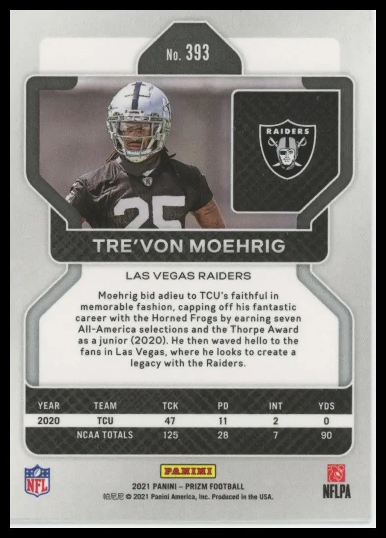 2021 Panini Prizm - Rookie Trevon Moehrig #393 (RC) - Football Card Single