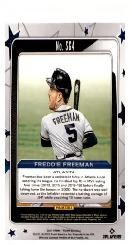 2021 Panini Prizm Star Gazing Freddie Freeman Baseball Card with original gloss finish