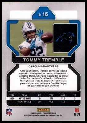 2021 Panini Prizm Tommy Tremble RC 415 Carolina Panthers